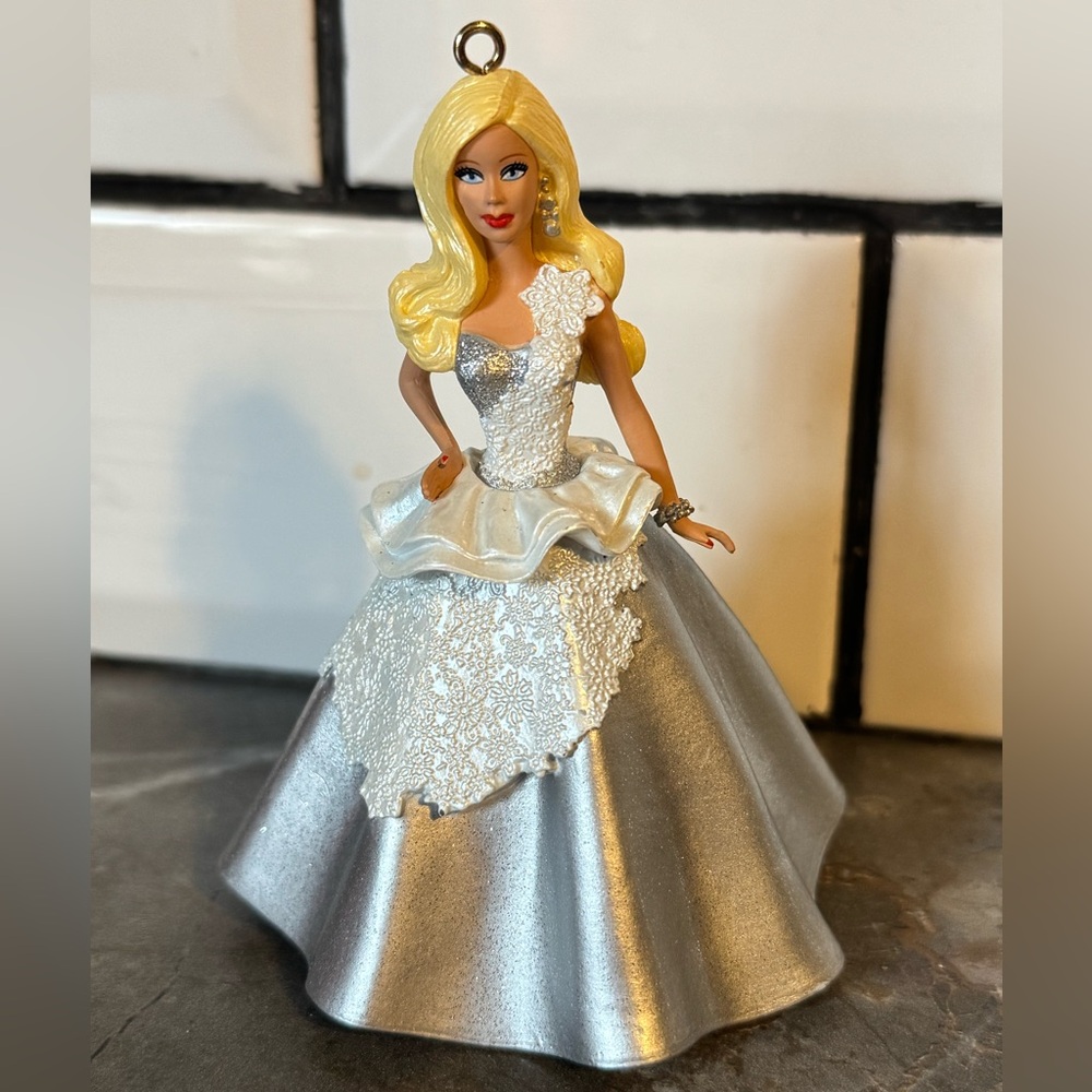 Mattel Barbie Silver and White Holiday Ornament 2013
